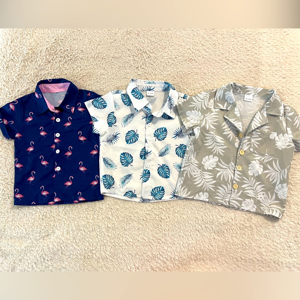 Beachy Tropical Button Downs (Boy 2T)